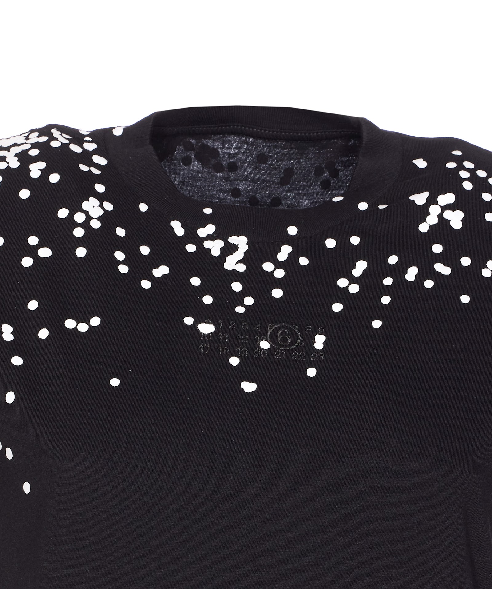 Mm6 Maison Margiela Graphic Print Crewneck Short Sleeve T-shirt In Black