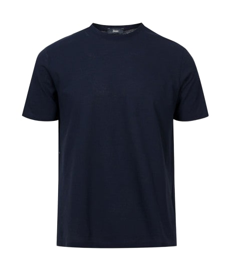 Shop Herno Crepe Cotton T-shirt In Blu