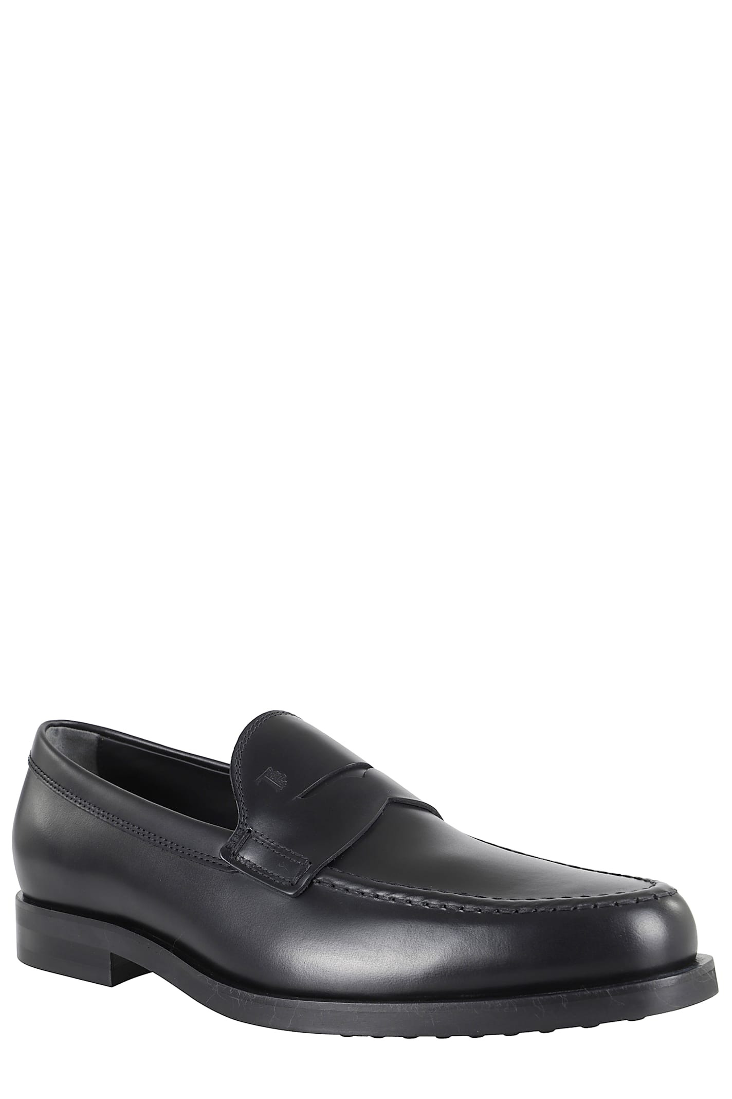 Tod's Smooth Leather Moccasin Loafers With Subtle Stitching In Multi