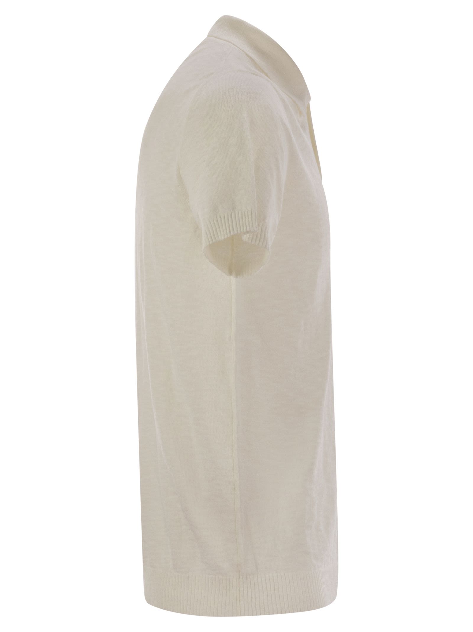 Pt Torino Cotton Polo Shirt With Short Sleeves In White