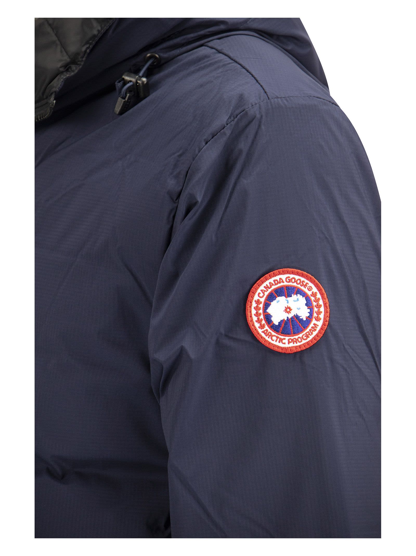 Shop Canada Goose Lodge - Hooded Down Jacket With Matt Finish In Atlantic Navy