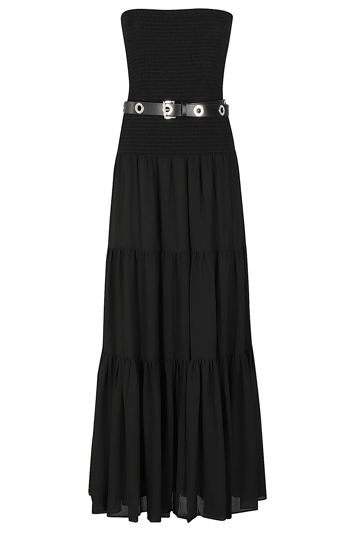 Shop Michael Michael Kors Maxi Smk Tiered Dress In Black
