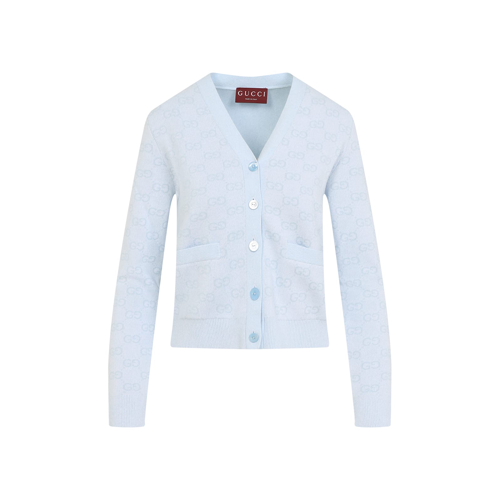 Gucci Fine Cotton Gg Jacquard Cardigan