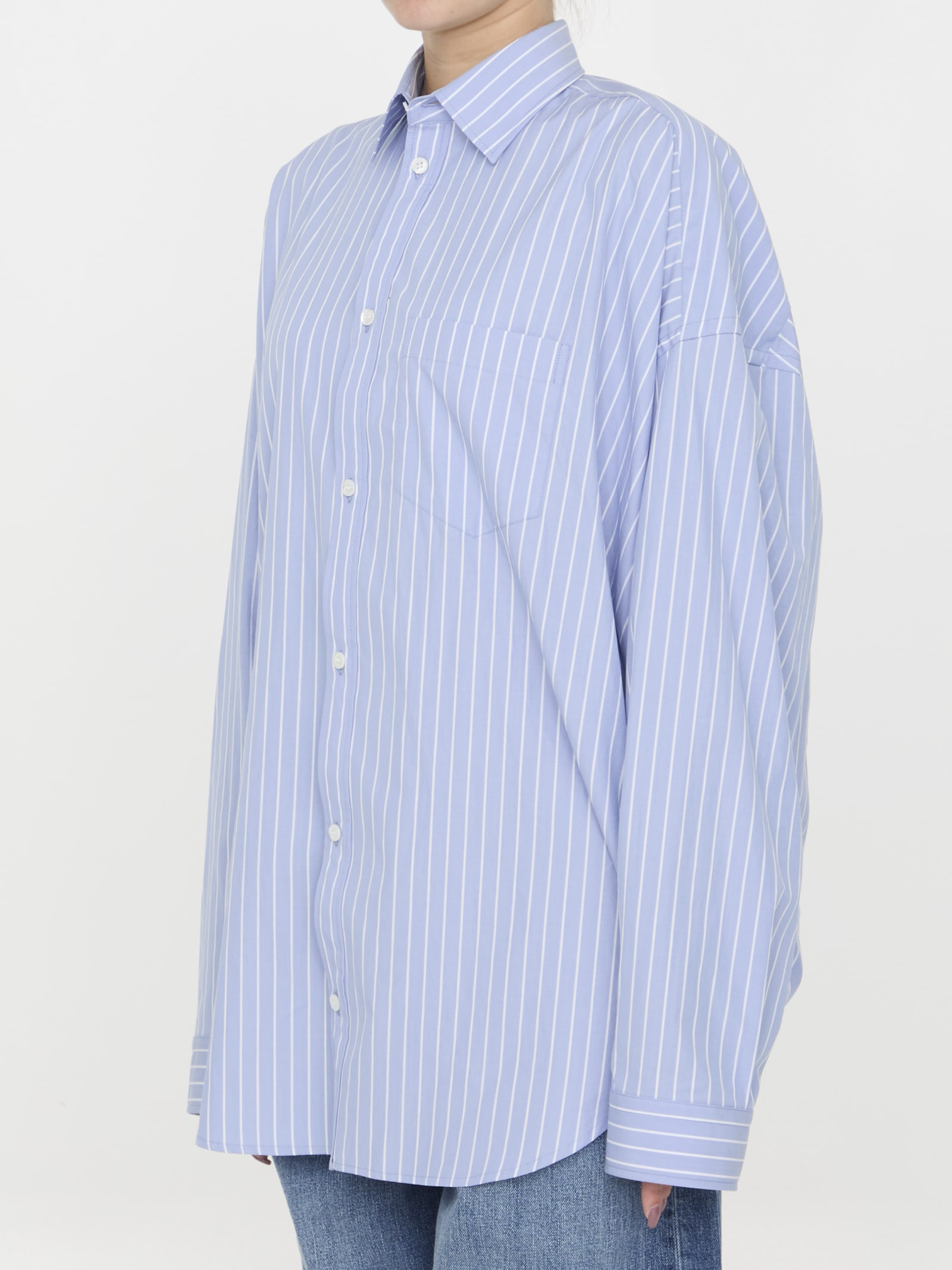 Shop Balenciaga Shirt In Light Blue