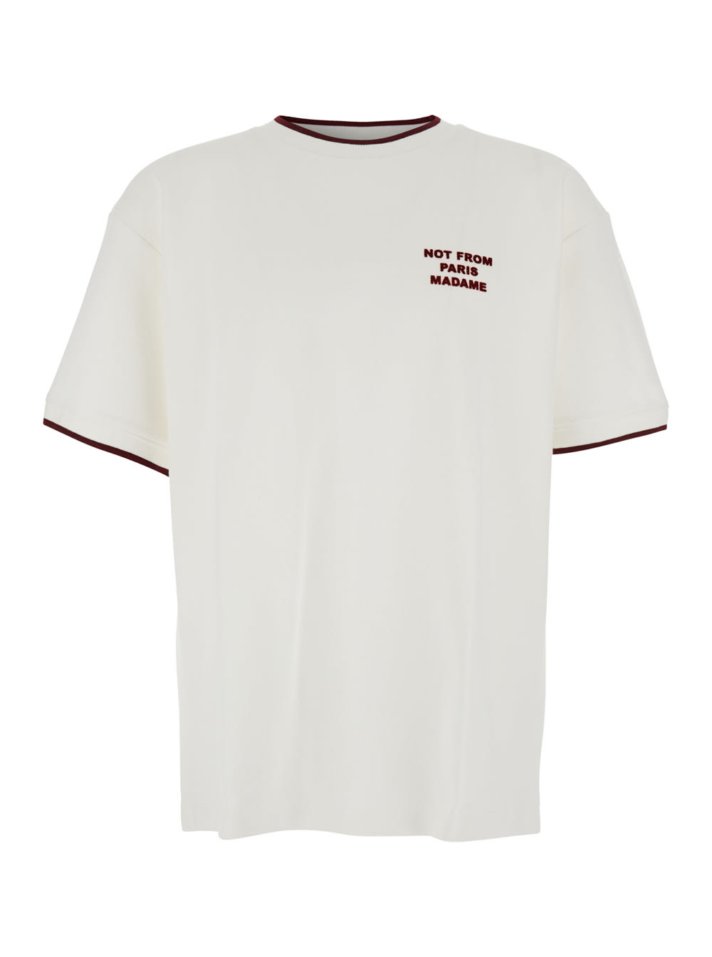 le T-shirt Slogan White Crewneck T-shirt With Slogan Print On Front And Rear In Cotton Man