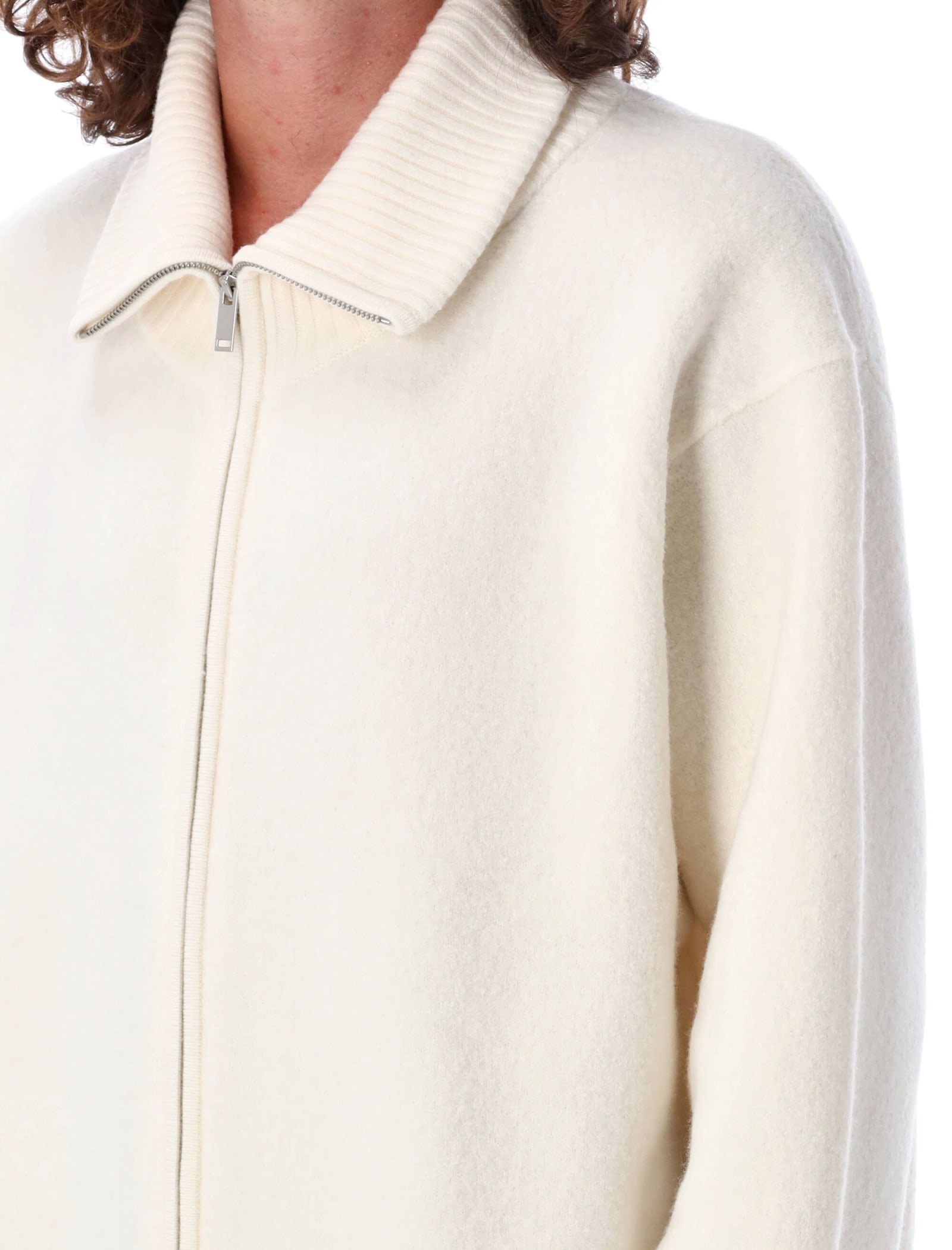 Shop Studio Nicholson Bold Wool Cardigan In Dove