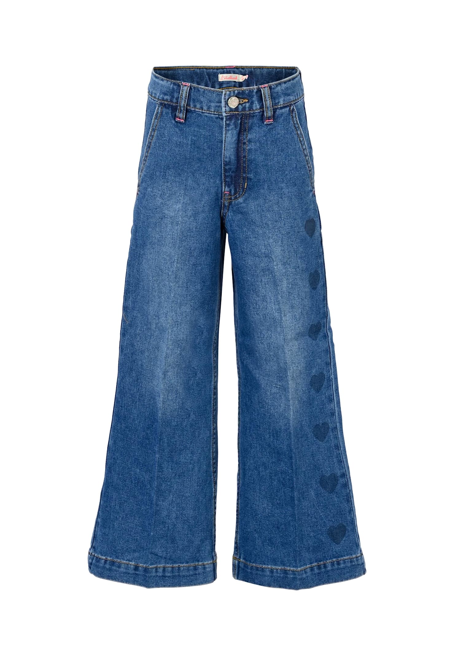 Billieblush Kids' Denim Jeans For Girl With Hearts In Blue