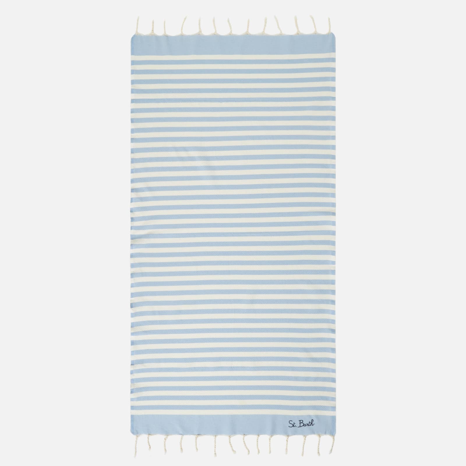 Mc2 Saint Barth Fouta Classic Honeycomb With Striped In Sky