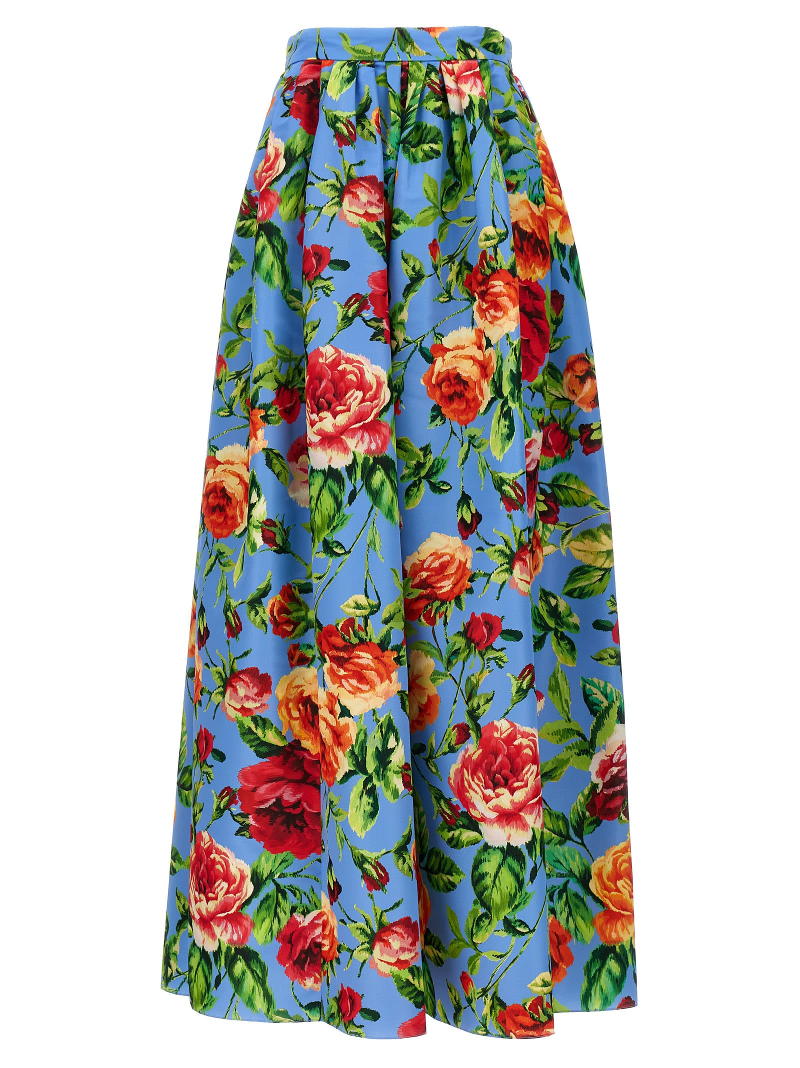 Shop Carolina Herrera Long Floral Skirt In Multicolor