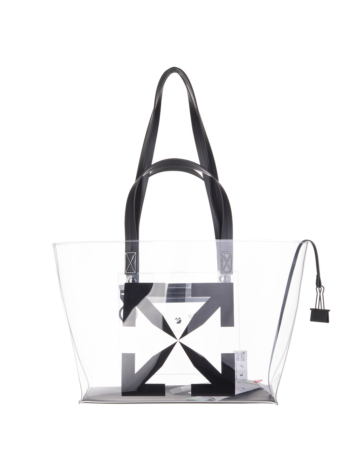 Click to view more detailed imagery on our partner's website Off-white Transparent Small Arrows Tote Bag