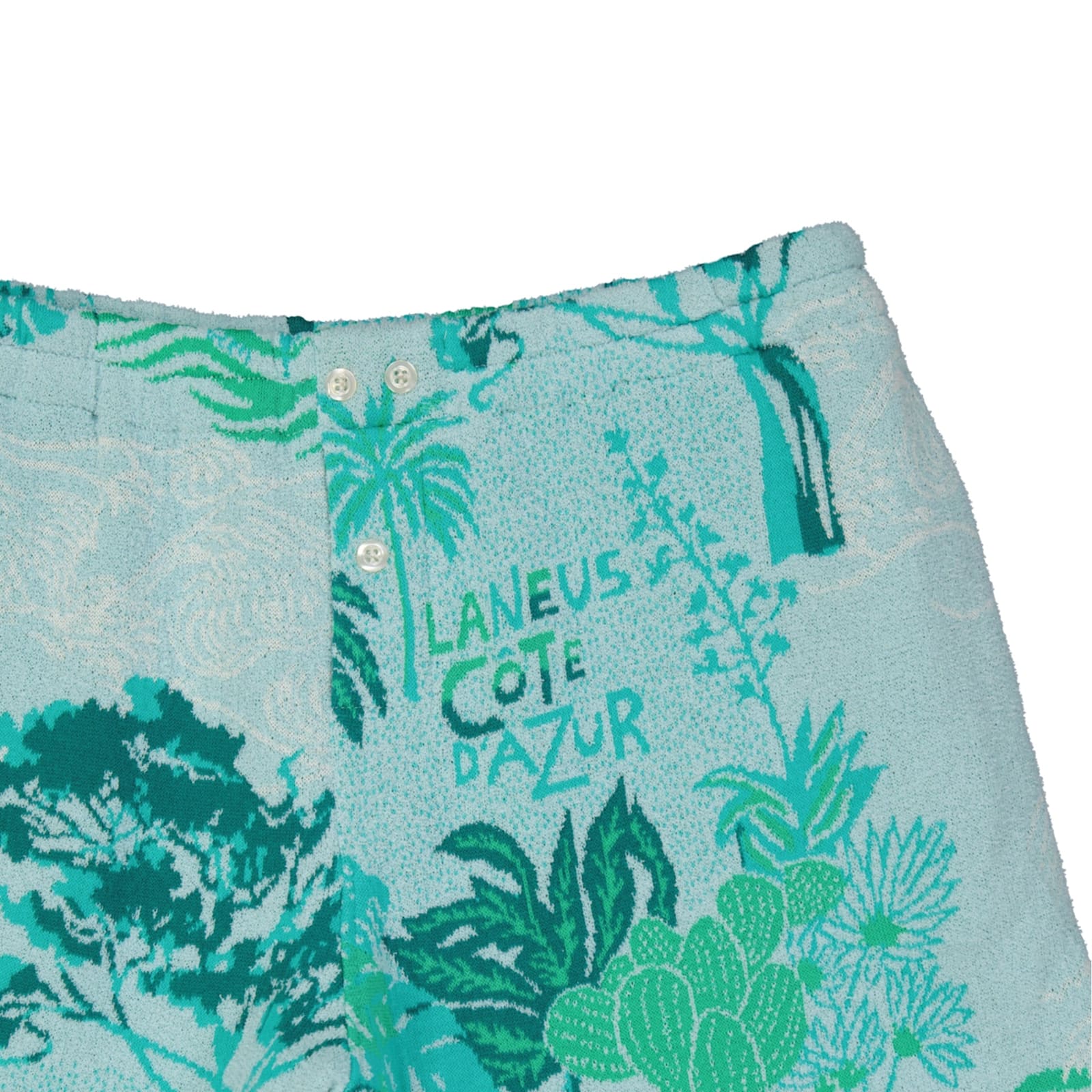 Shop Laneus Côte Dazur Cotton Shorts In Green