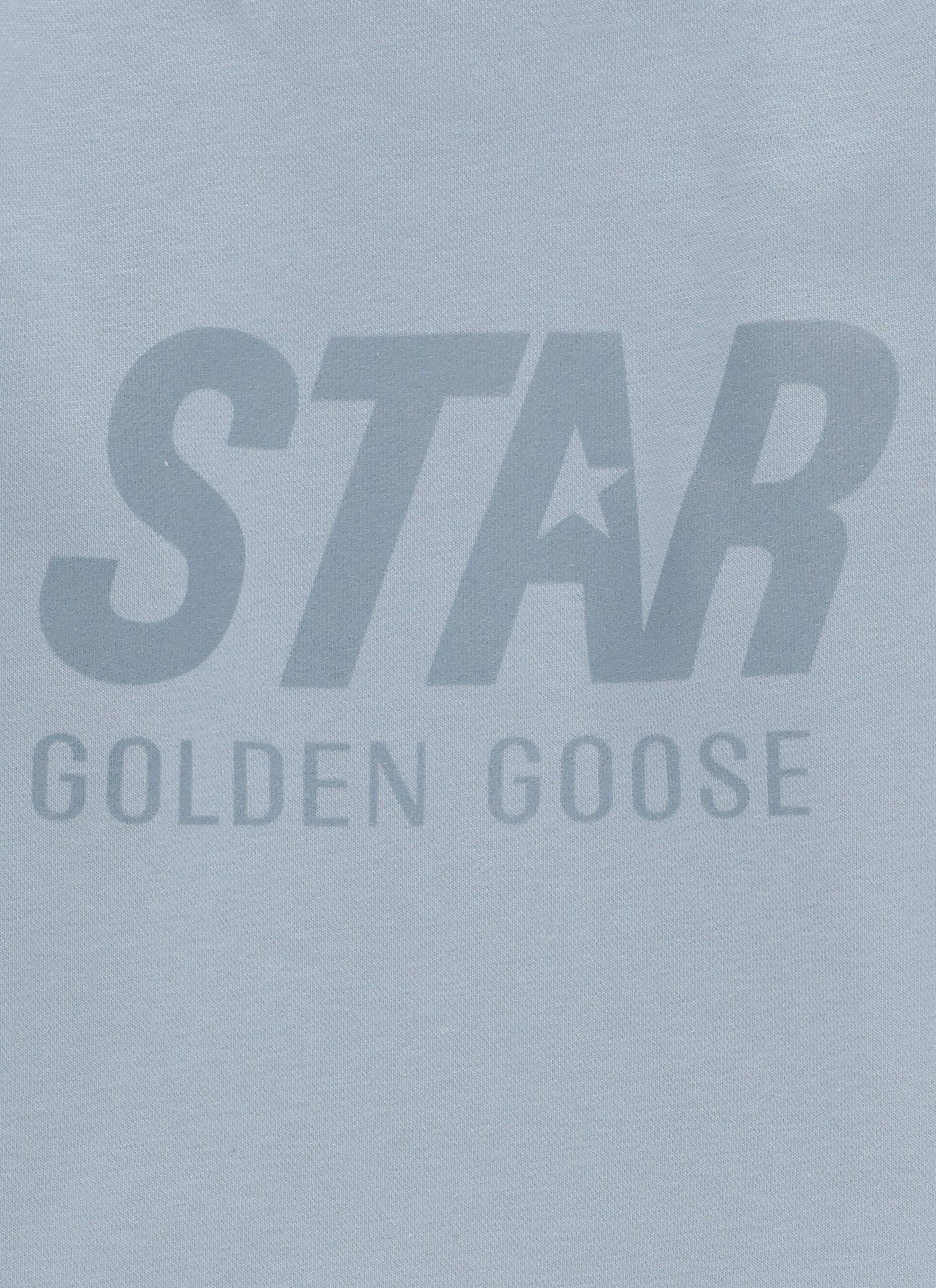 Golden Goose Front-print Crew-neck Sweatshirt In Blue
