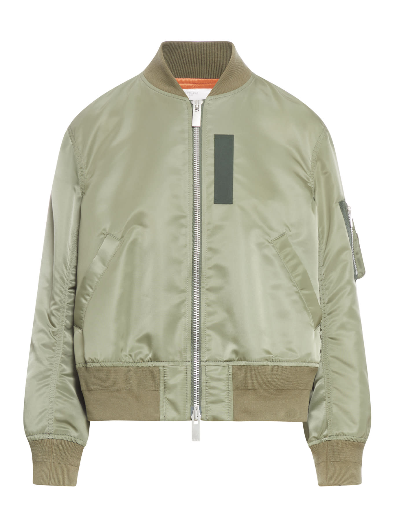 Shop Sacai Zip-up Bomber Jackets In Khaki