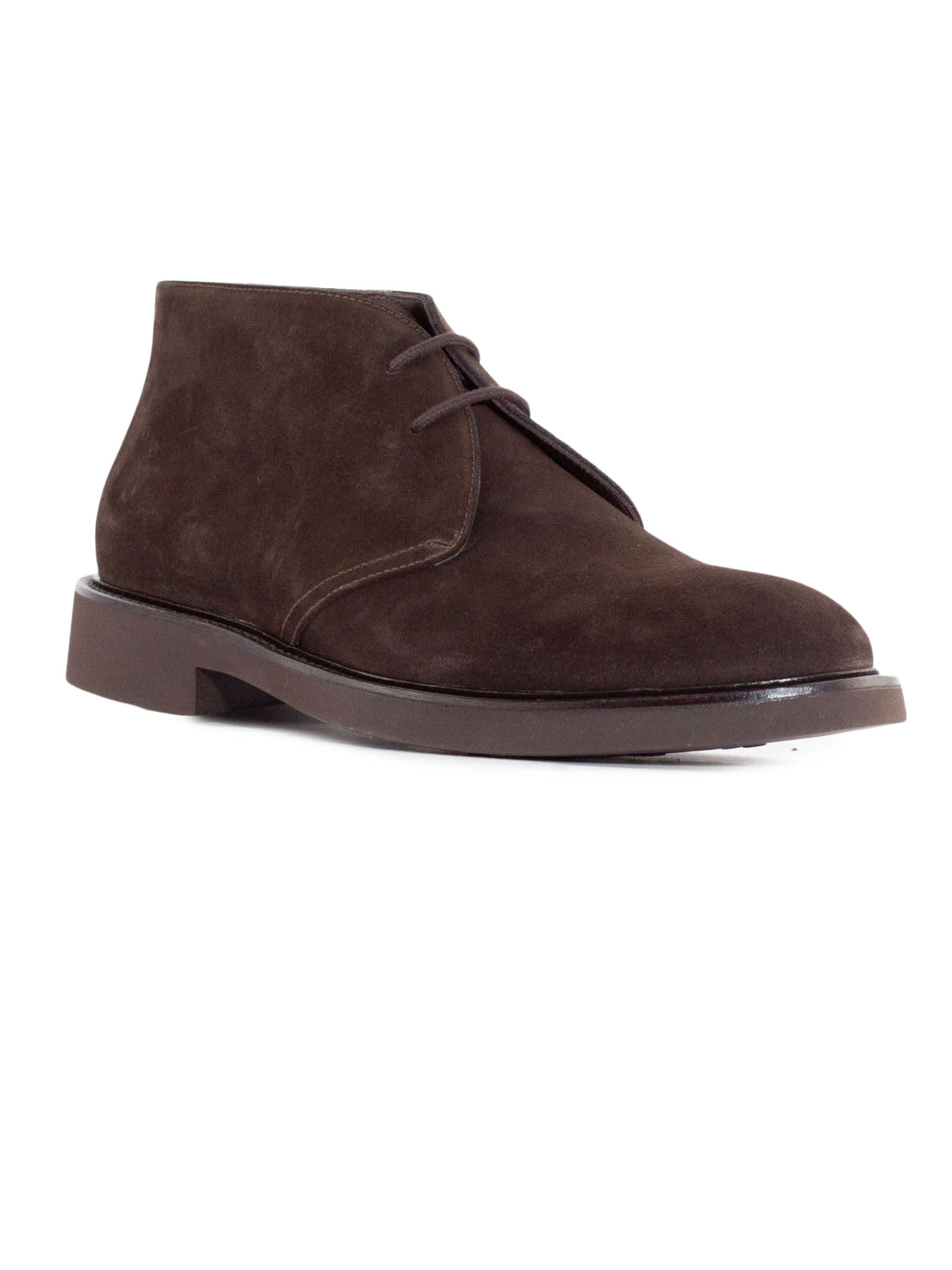 Shop Doucal's Brown Mink Suede Ankle Boot