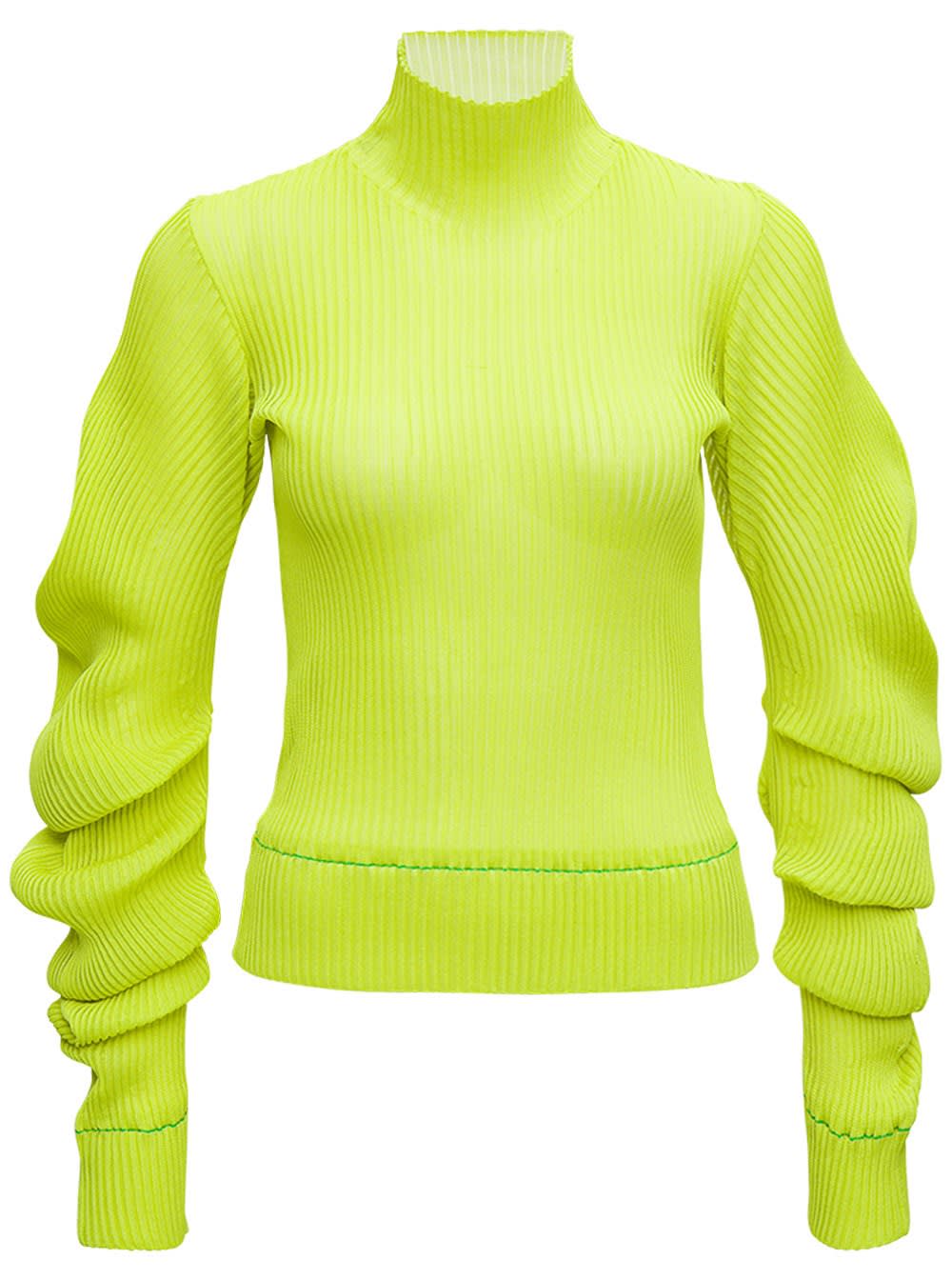 Bottega Veneta Kiwi Silk High Neck Sweater