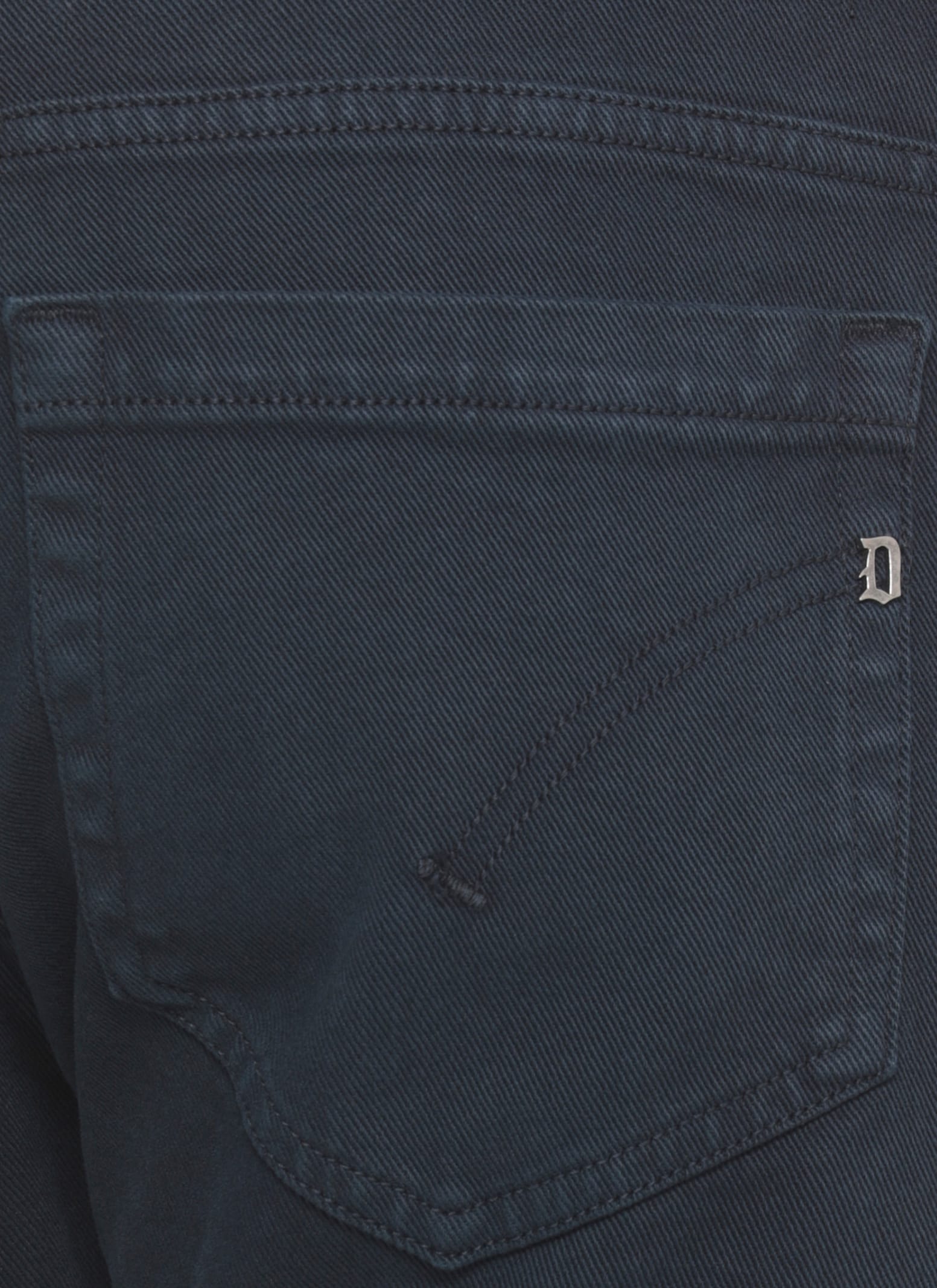 Dondup Straight Cut Denim Trousers With Rolled Cuffs In Blue