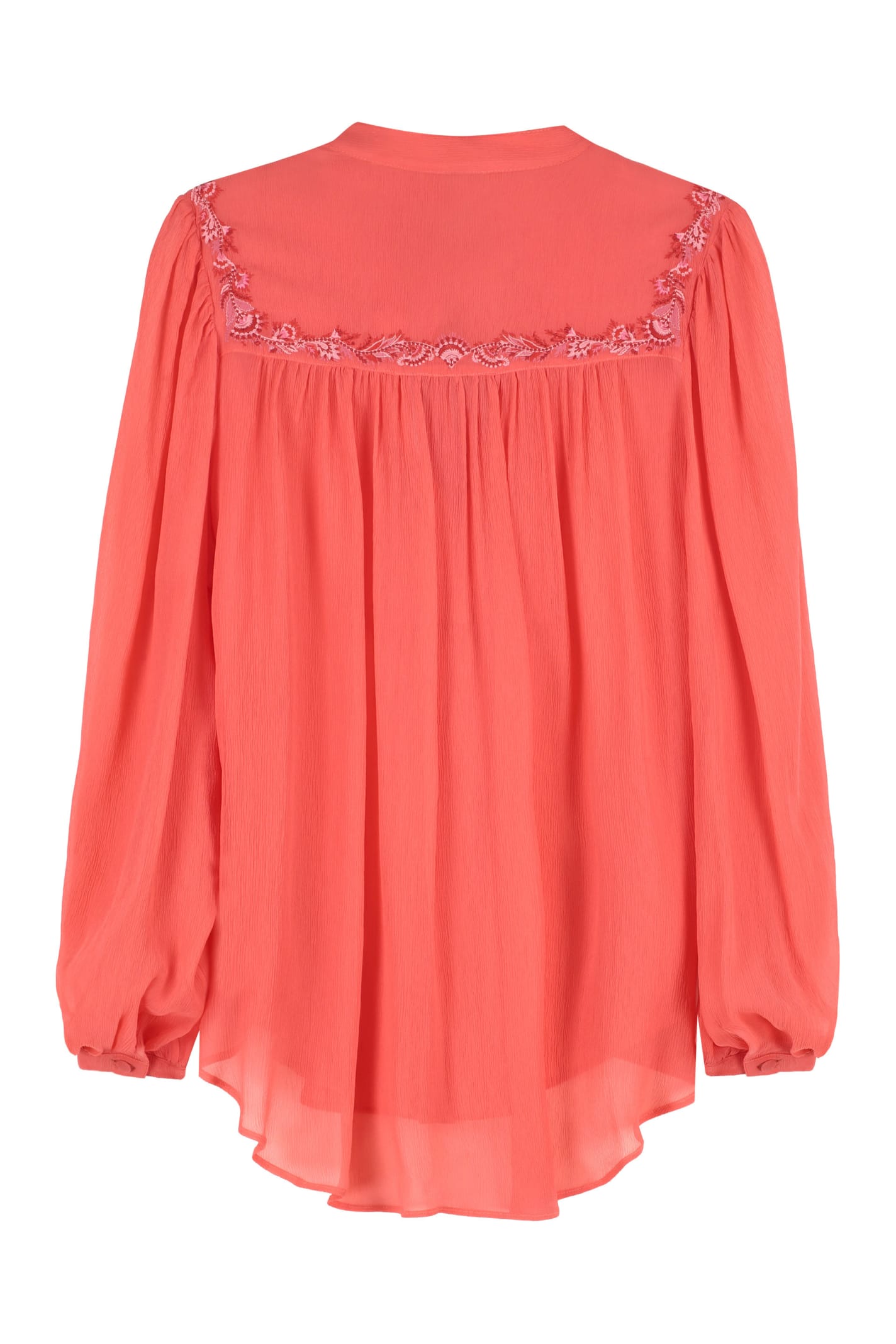 Shop Etro Silk Blouse In Coral