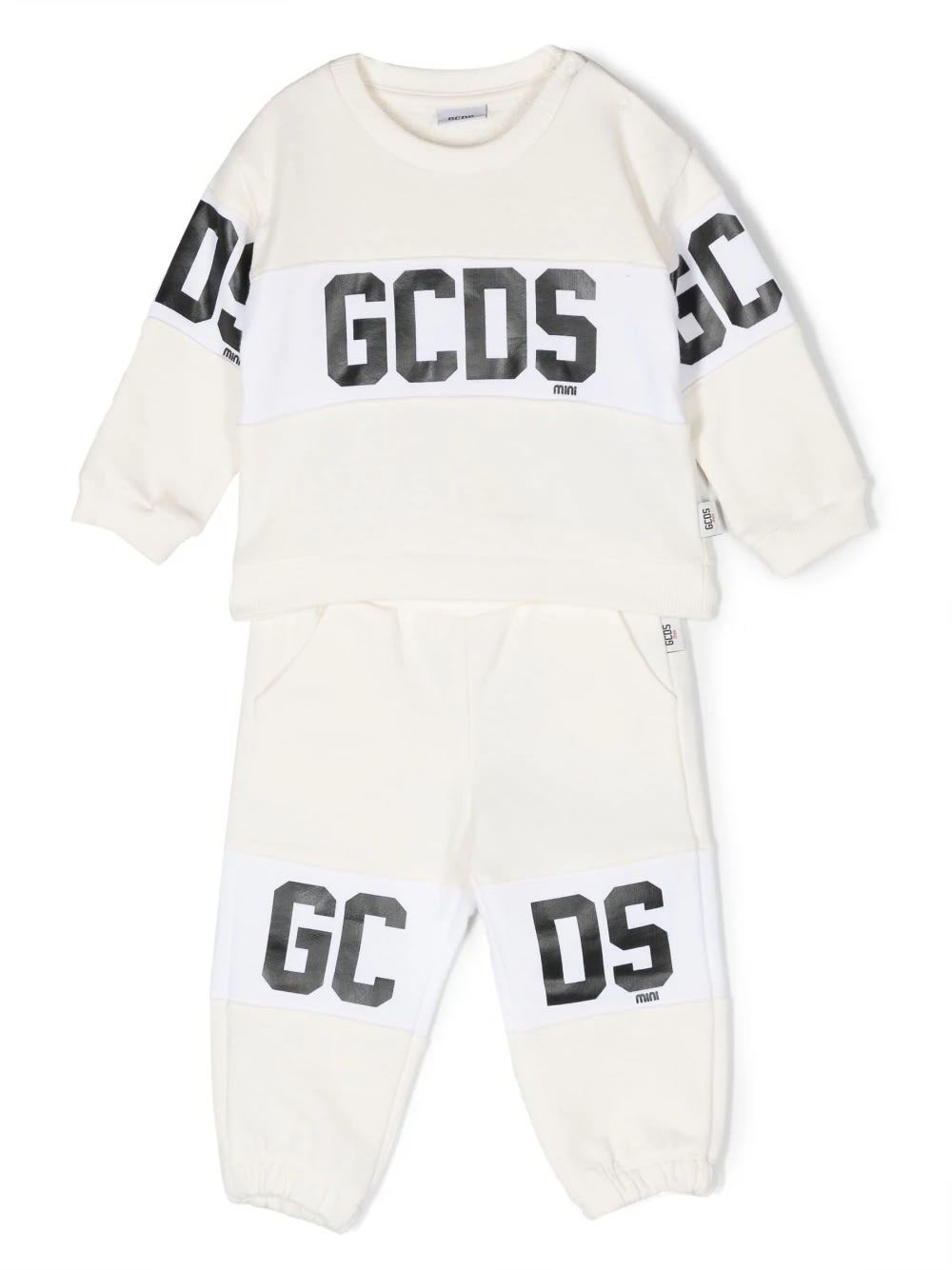 Gcds Mini Babies' Tracksuit With Logo In Crema