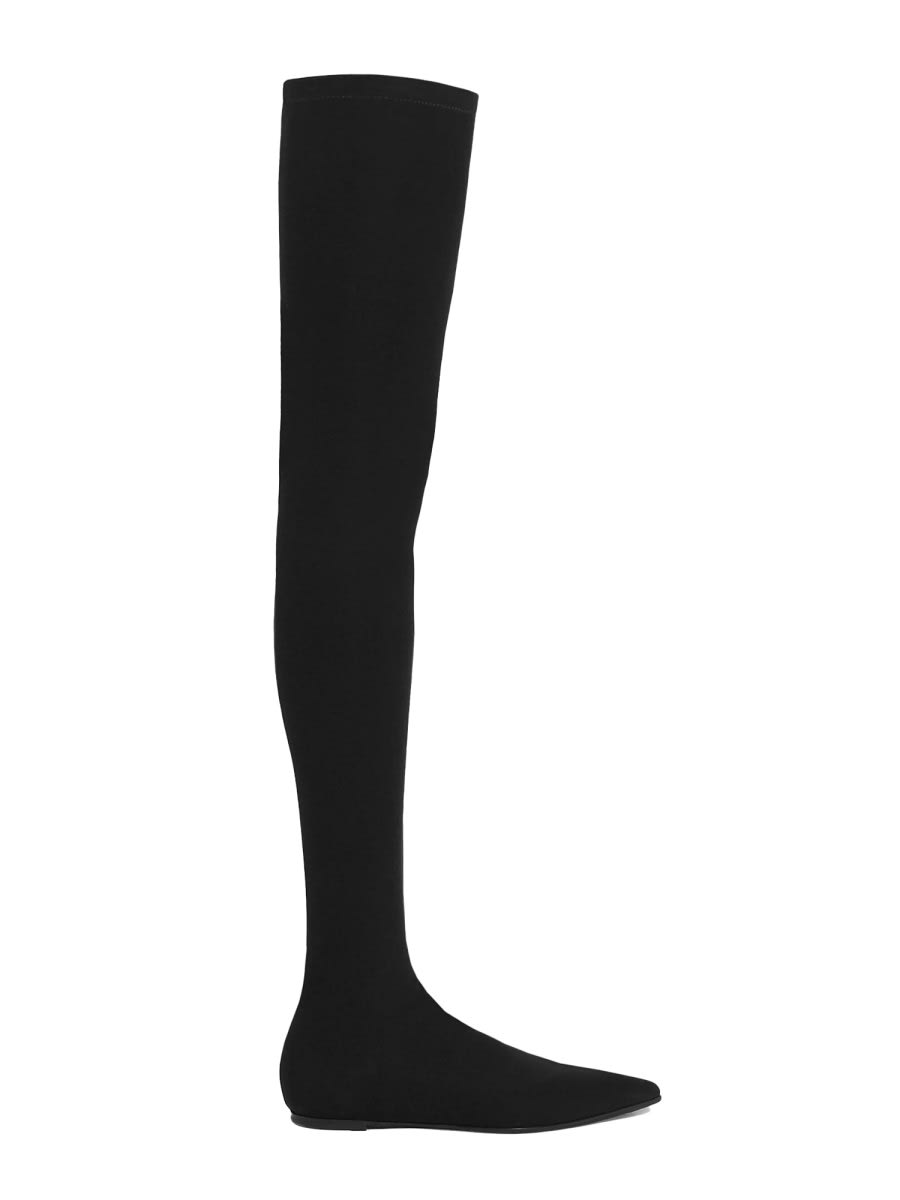 Shop Dolce & Gabbana Stretch Jersey Cuissard Boot In Black