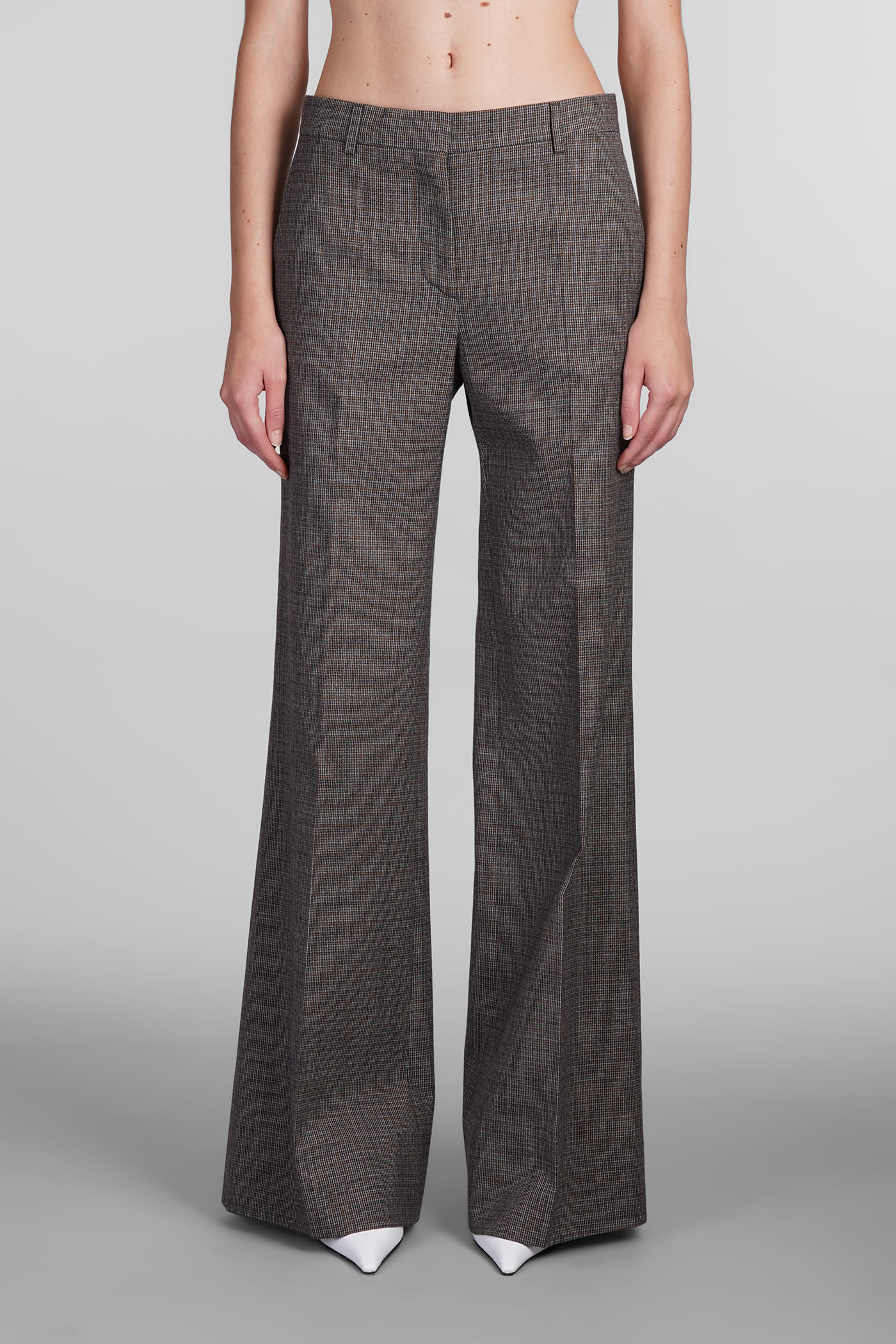 Stella Mccartney Pants In Grey Wool In Brown