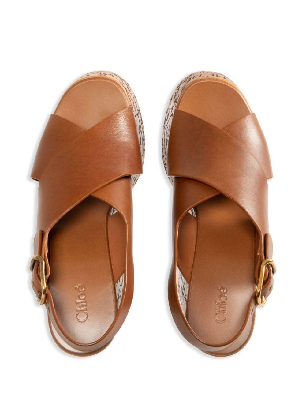 Shop Chloé Maxime High Sandals In T Ginger Brown