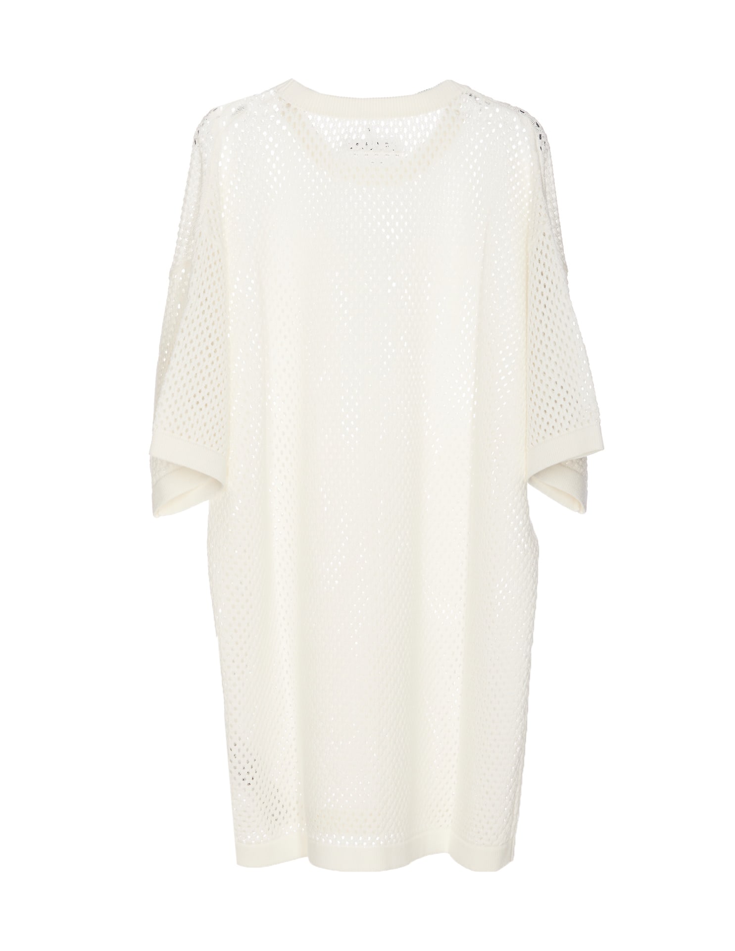 Mm6 Maison Margiela Net Long Sweater In White