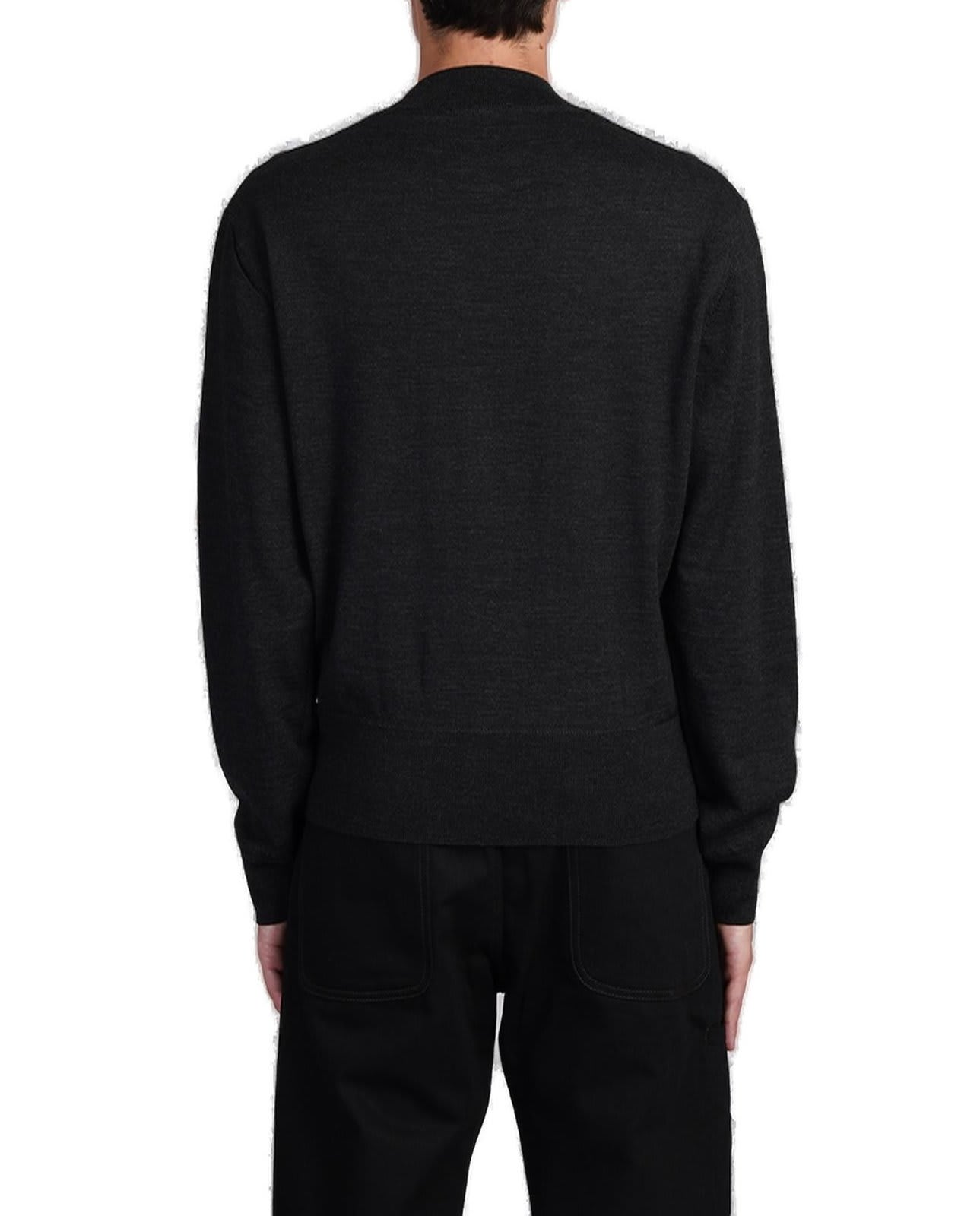 Shop Lemaire Mock-neck Knitted Jumper In Grey