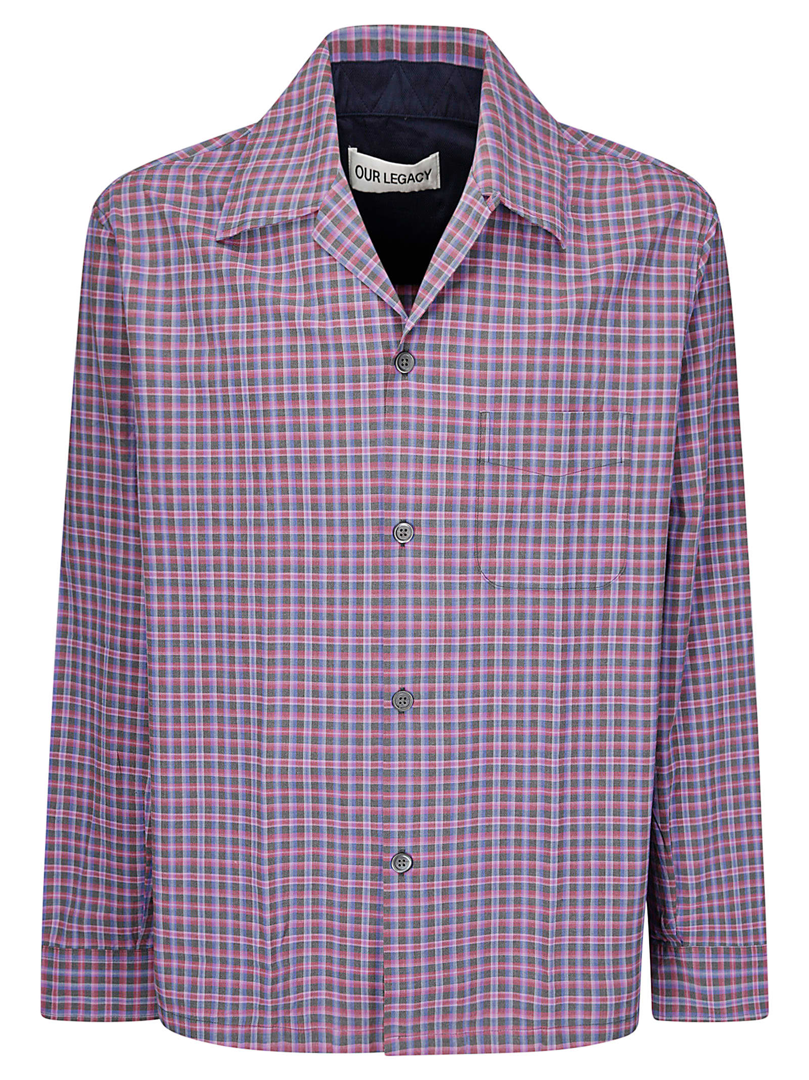 Our Legacy Heusen Convertible-collar Checked Cotton Shirt In Venice Check