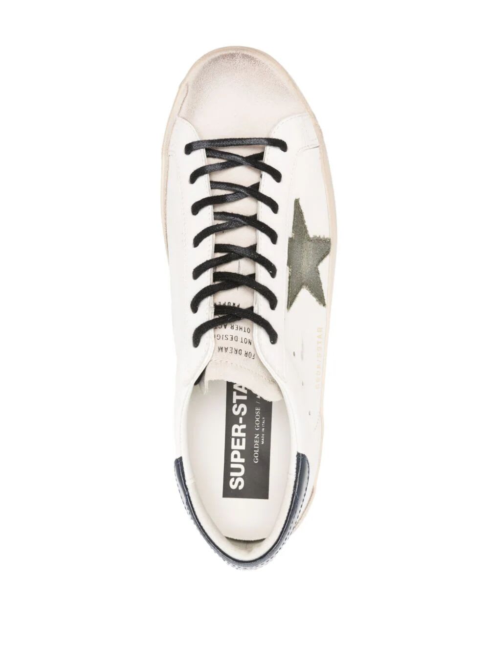 Shop Golden Goose Super Star Sneakers In White Seedpearl Green Blue