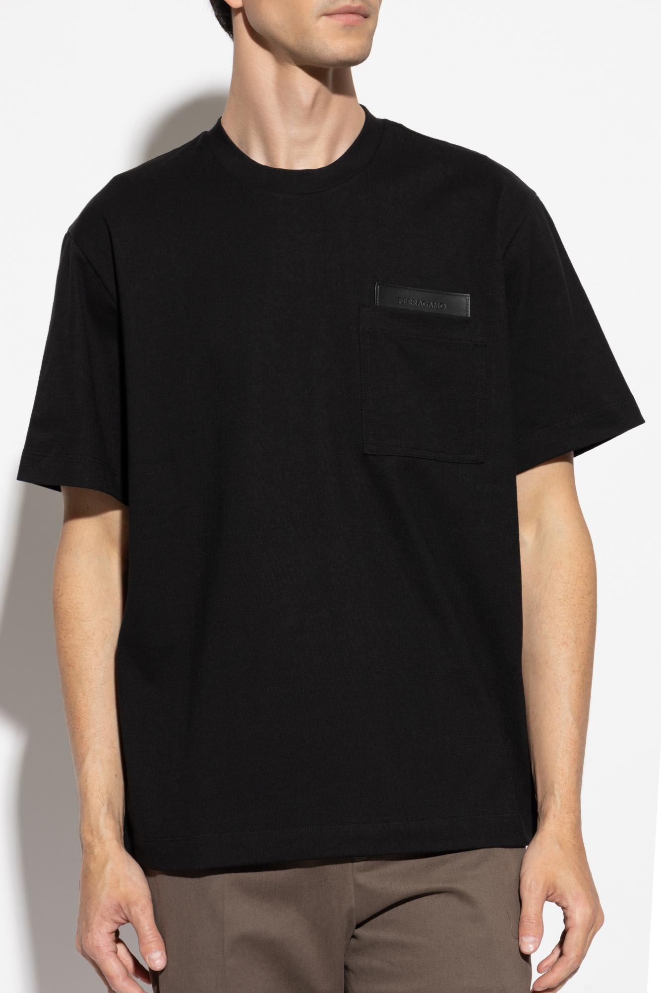 Ferragamo T-shirt With Pocket In Black