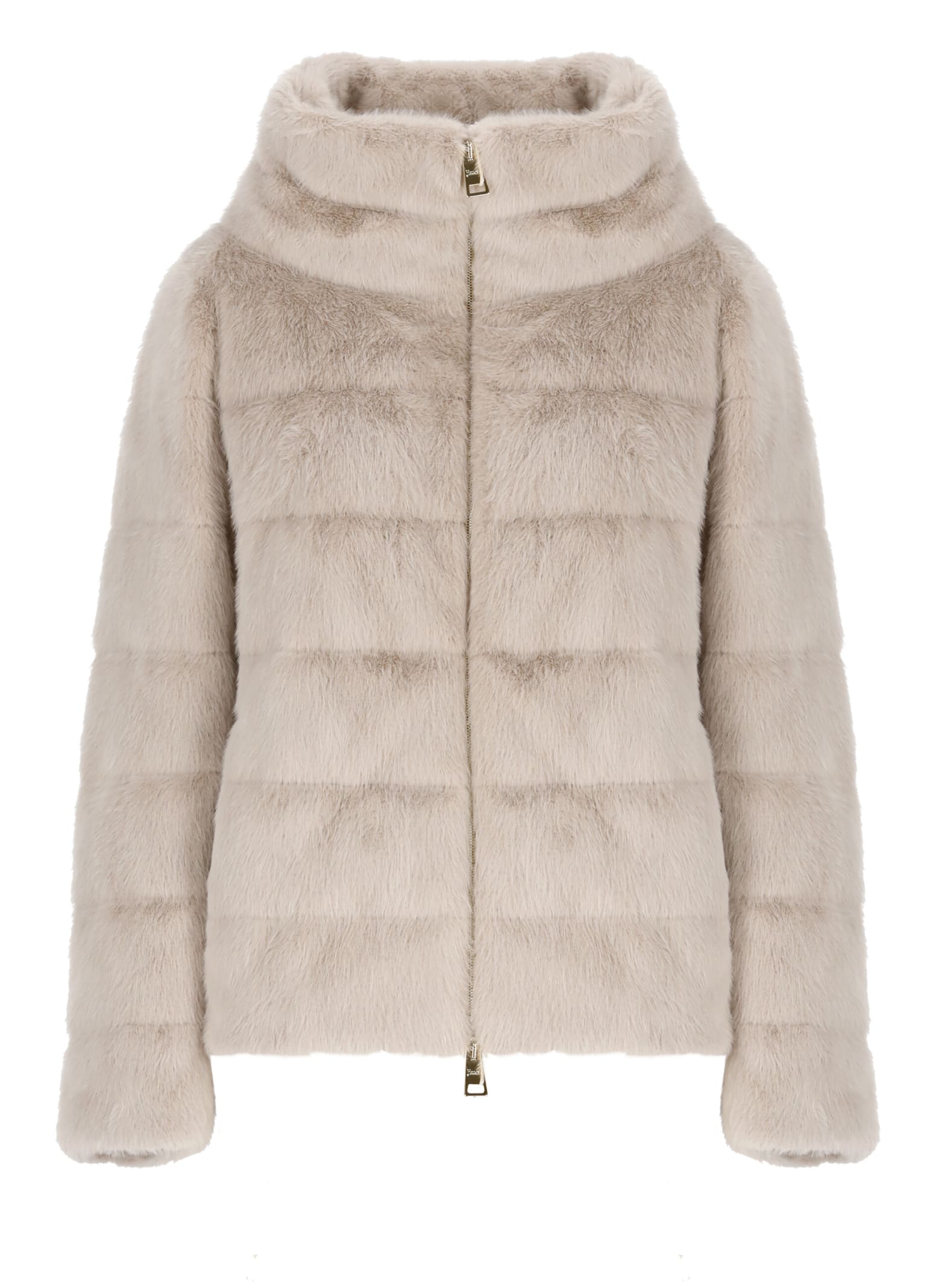 HERNO DOWN JACKET WITH FAUX FUR 