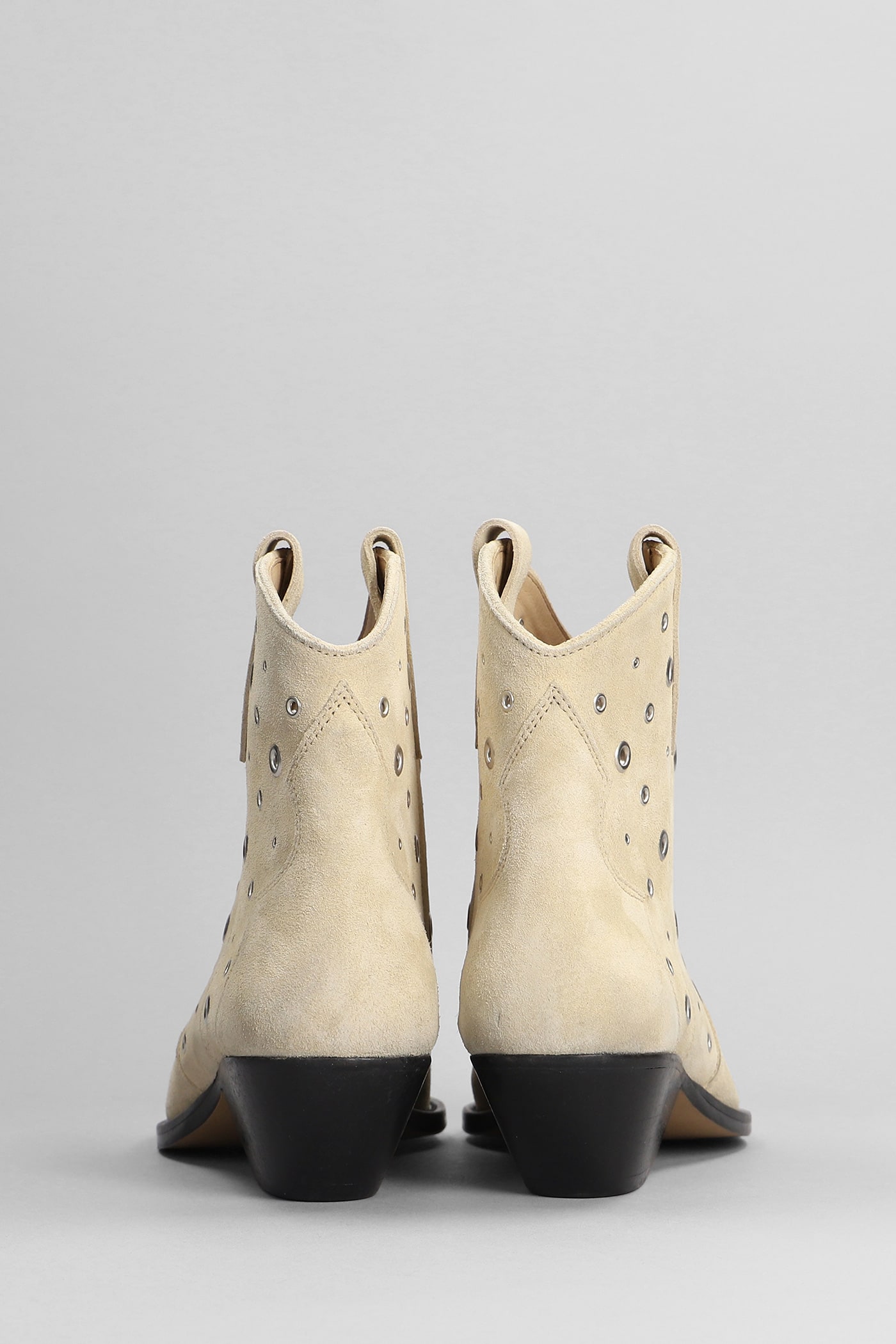 Shop Isabel Marant Dewina Texan Ankle Boots In Beige Suede