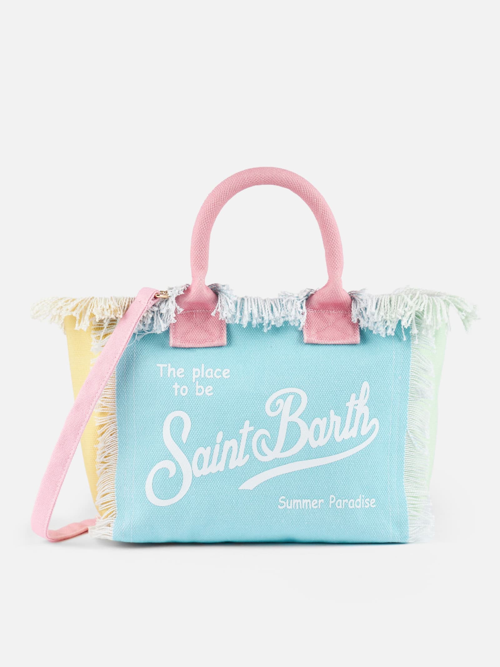 Mc2 Saint Barth Multicolor Patch Cotton Canvas Colette Handbag In Multicolor