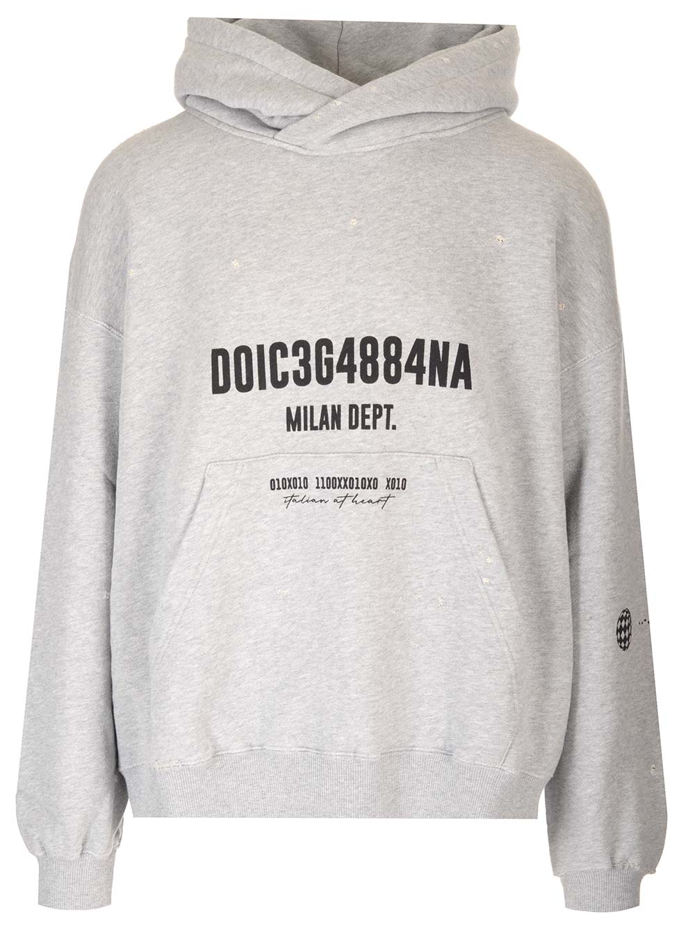 Shop Dolce & Gabbana Fleece Hoodie In Grey