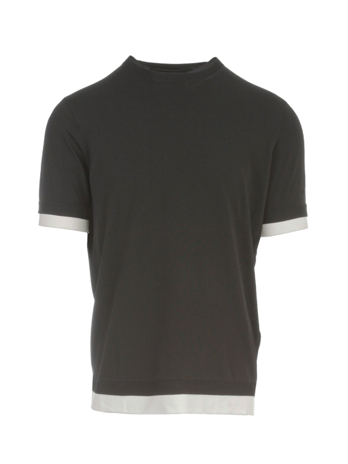 Neil Barrett Travel Knit T-shirt With Double Contrast Hem & Sleeve