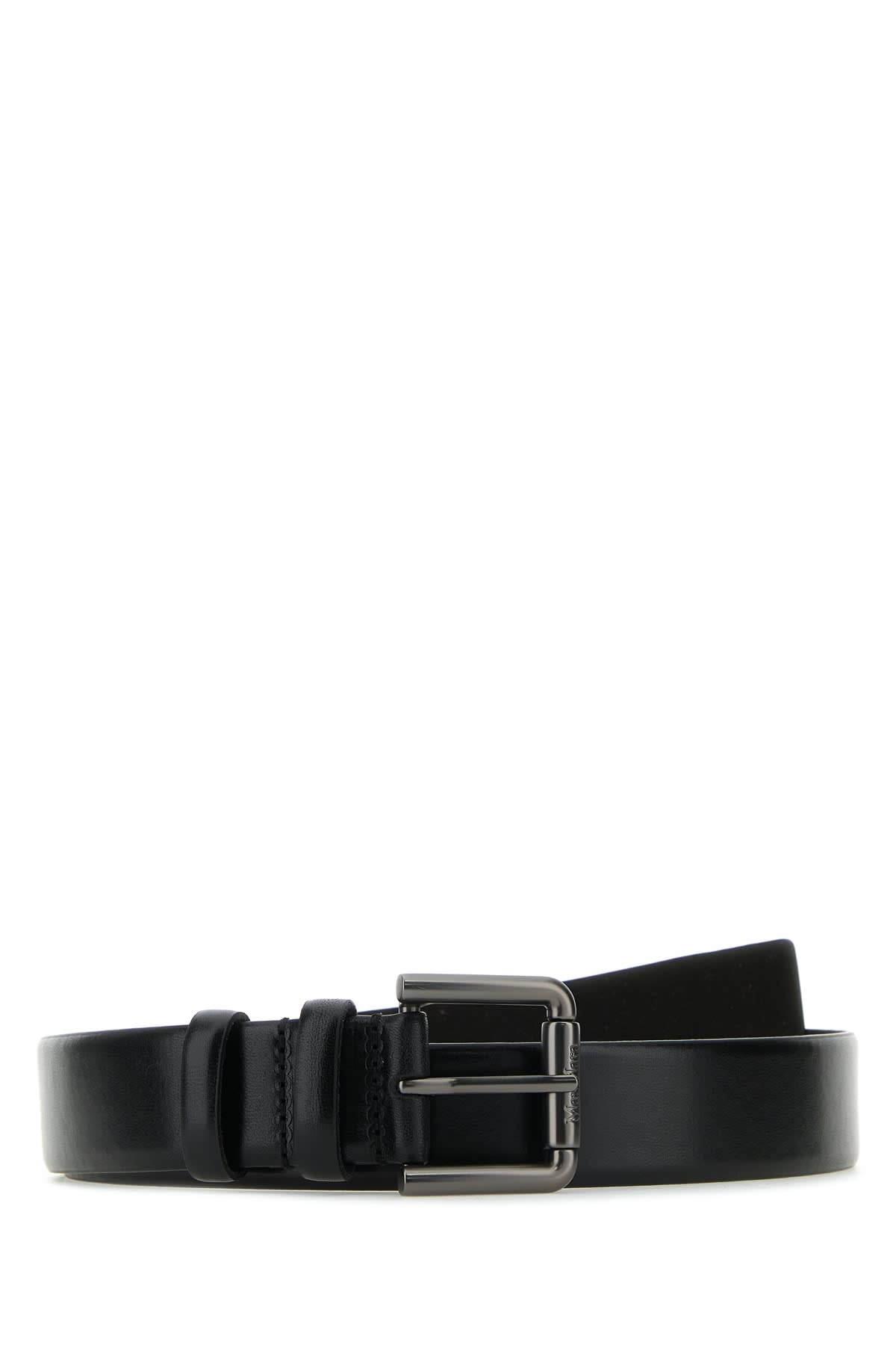 Shop Max Mara Cintura Wetleather35 In Black