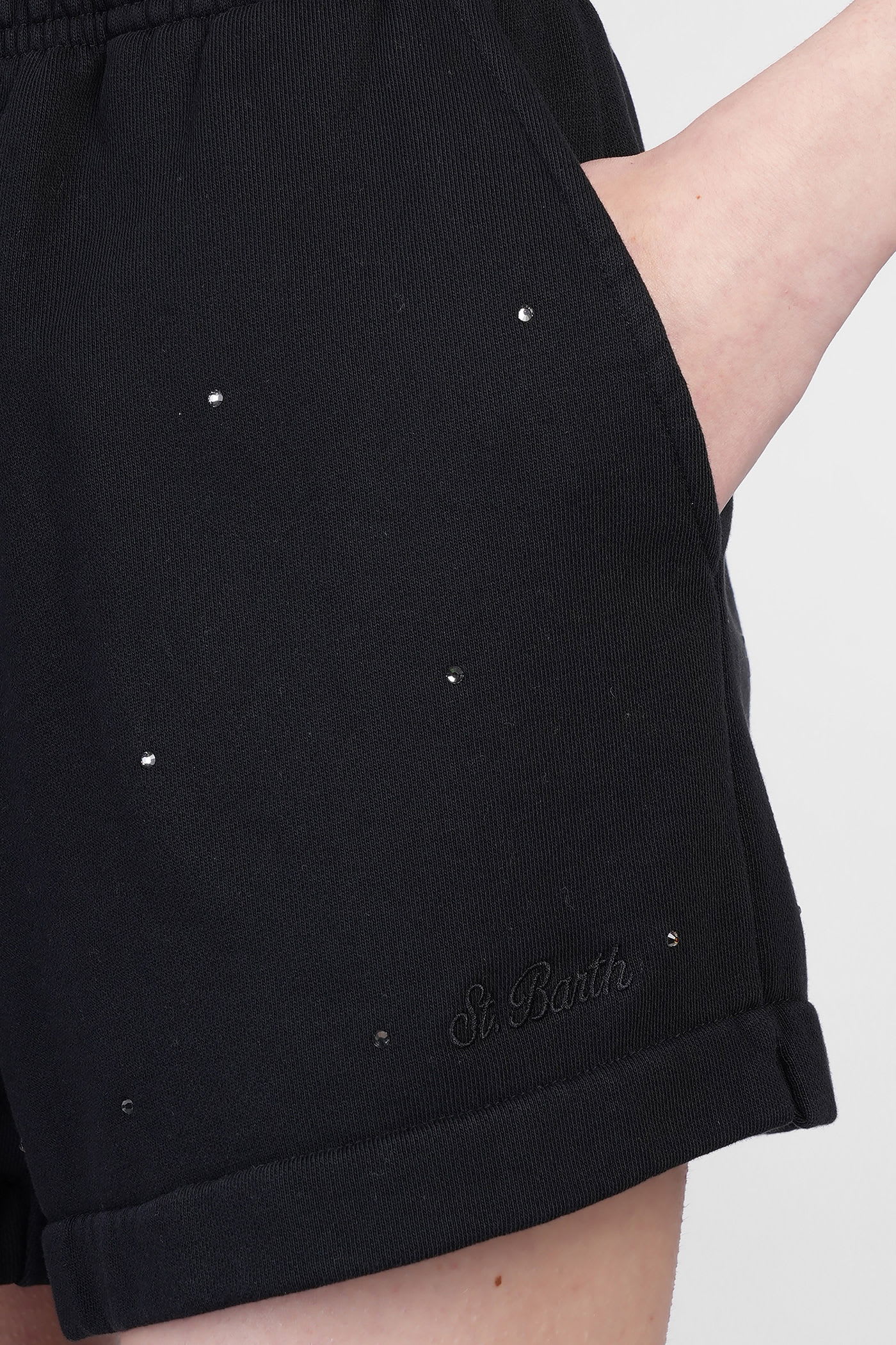 Mc2 Saint Barth Cate Shorts In Black Cotton In Black