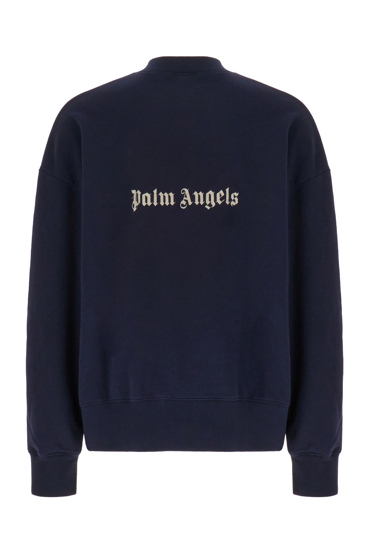 Shop Palm Angels Navy Blue Cotton Oversize Sweatshirt In 4603