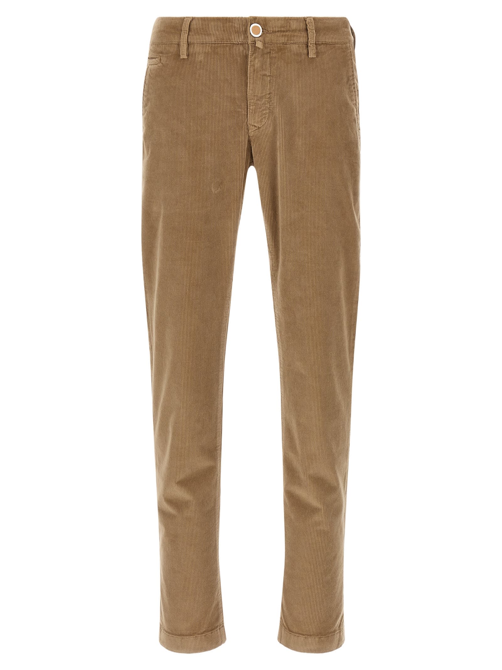 Jacob Cohen Corduroy Trousers With Pockets And Loops In Brown