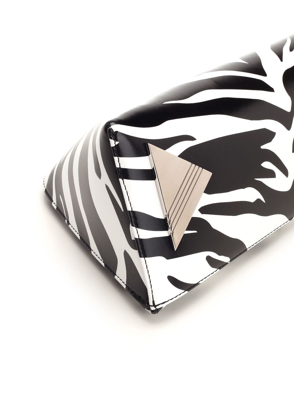 Shop Attico Zebra 8:30pm Oversized Clutch In White