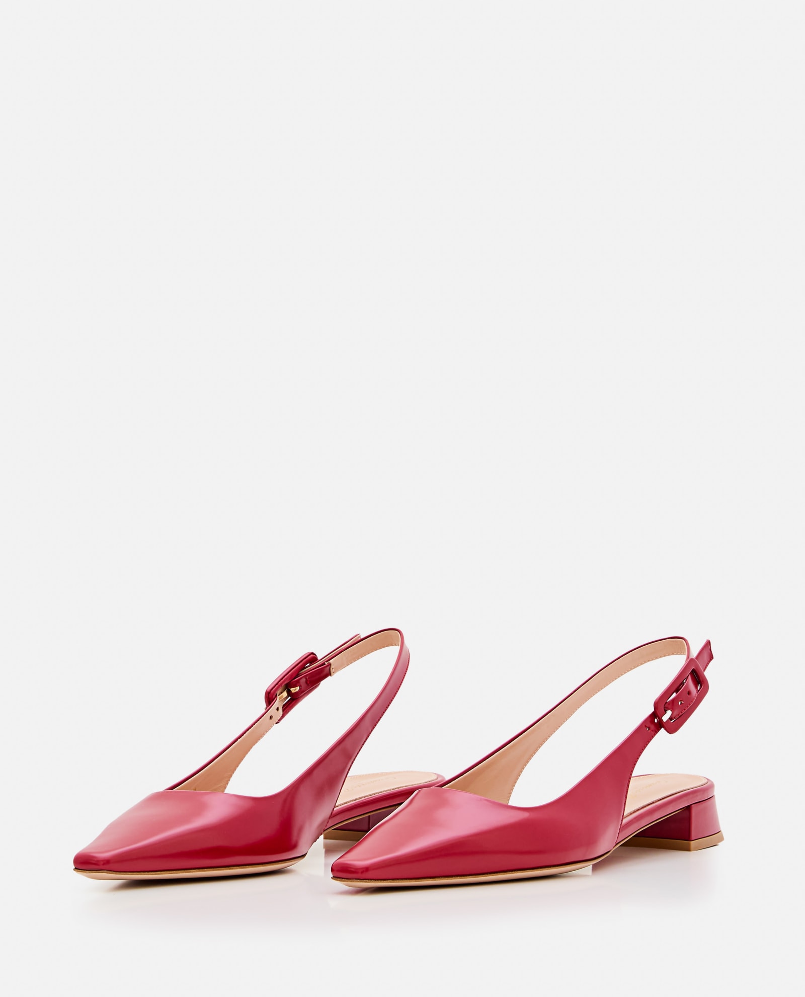 Shop Gianvito Rossi Tokio Leather Sling-back In Red