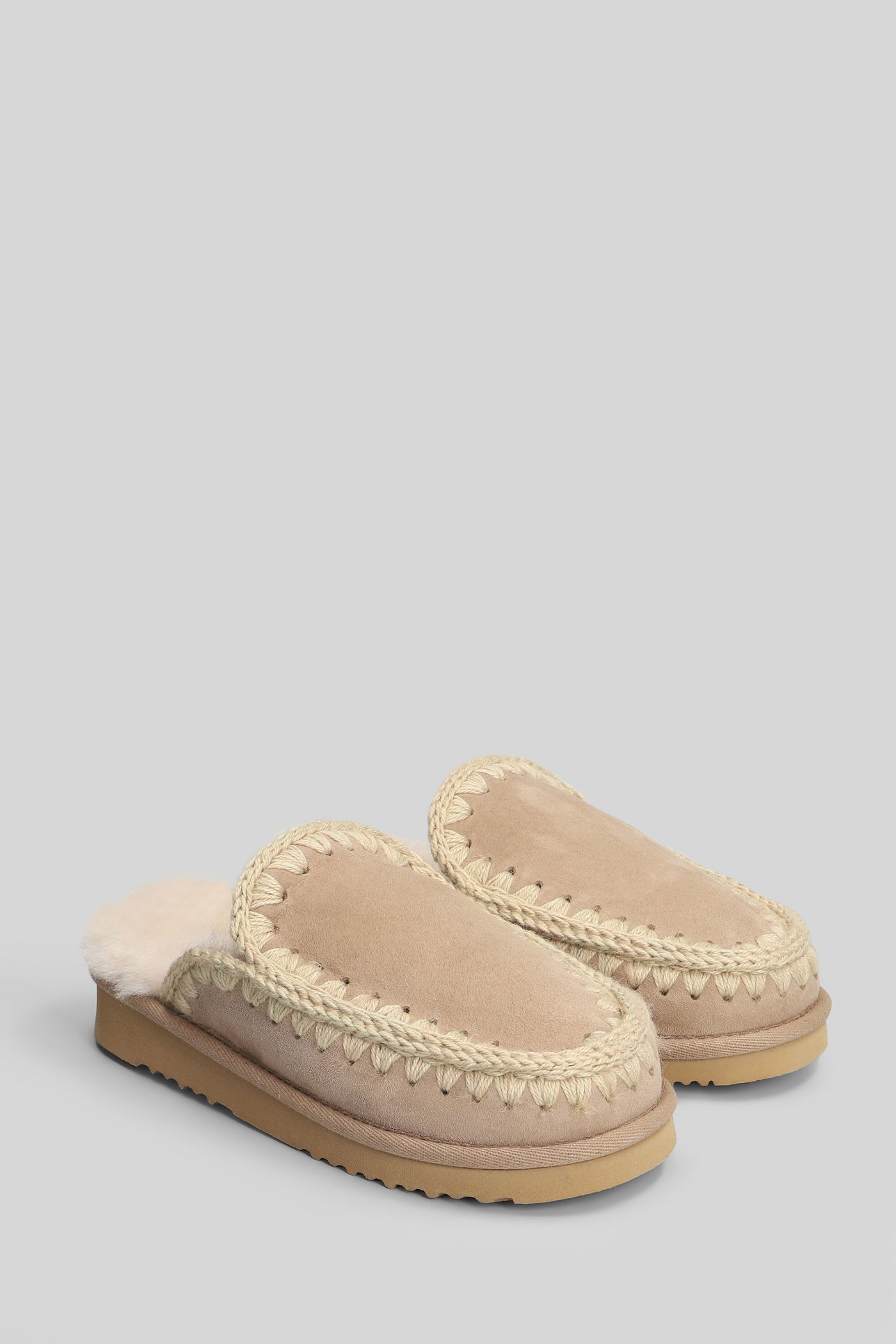 Mou Eskimo Slipper Slipper-mule In Camel Suede In Brown