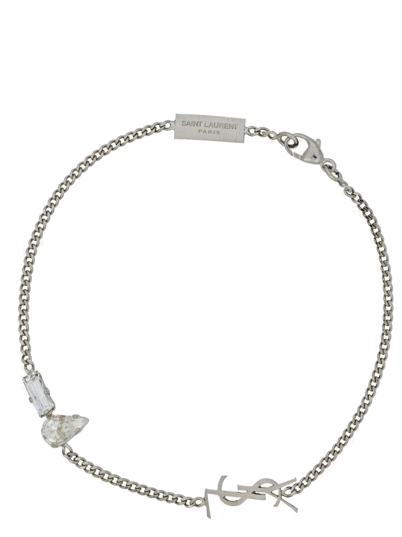Saint Laurent Cassandre Bracelet In Silver