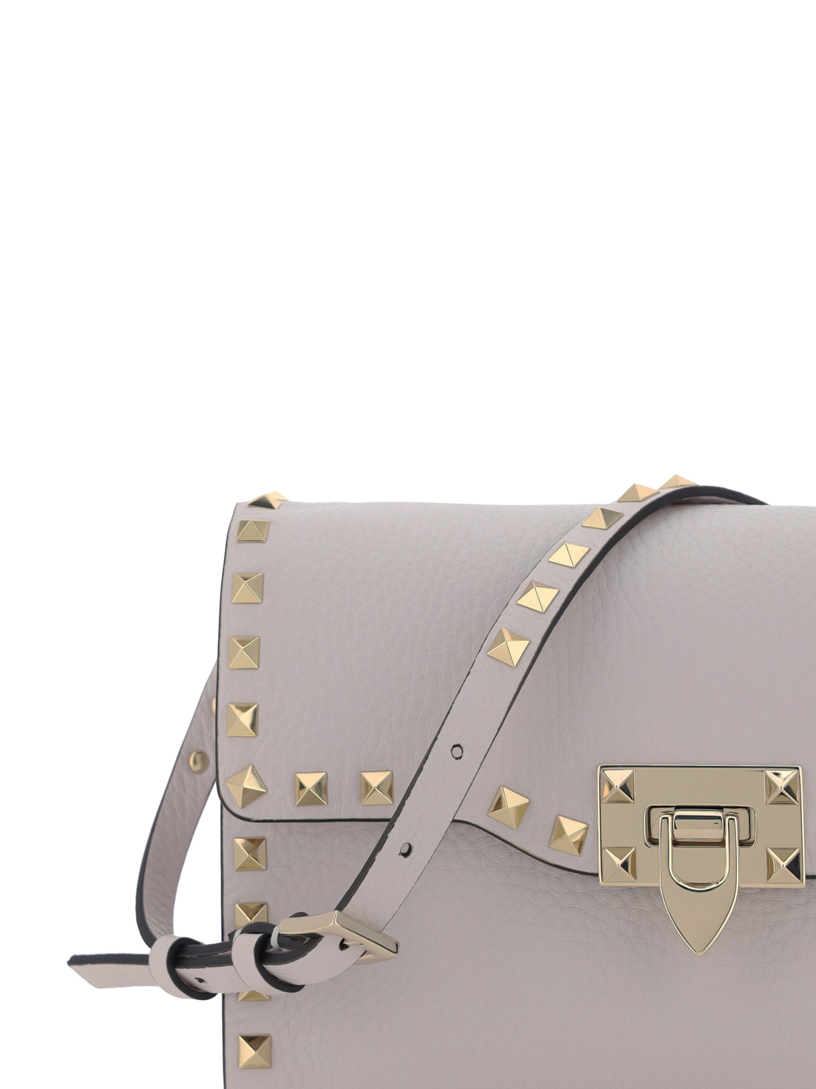 Shop Valentino Small Rockstud Shoulder Bag In Lilac