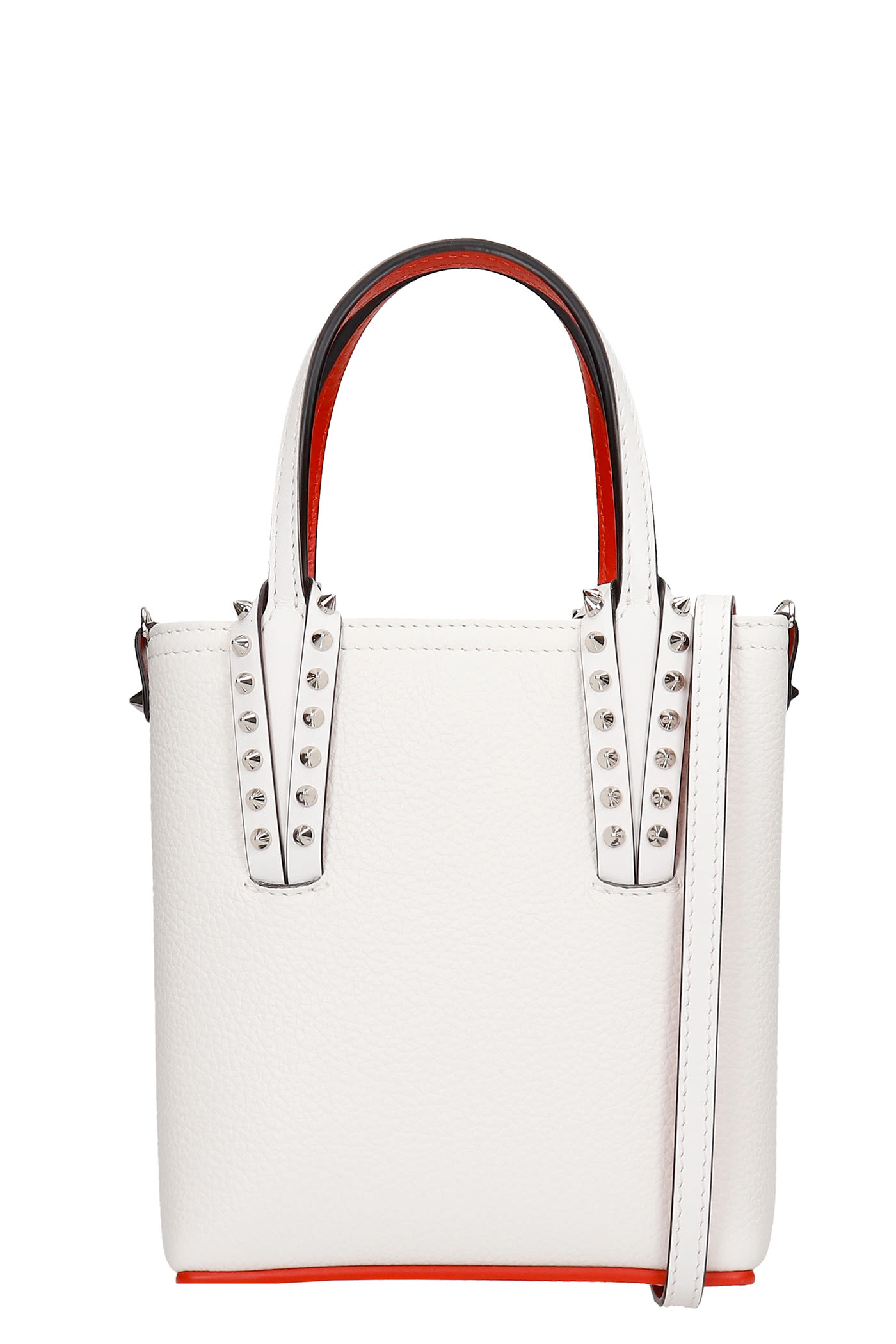 CHRISTIAN LOUBOUTIN CABATA HAND BAG IN WHITE LEATHER,11788099