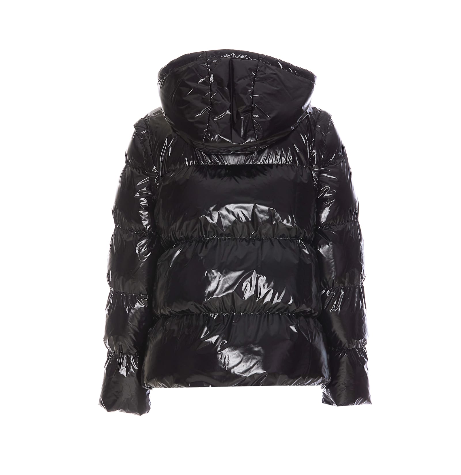 Shop Pinko Indice Glossy Down Jacket In Black