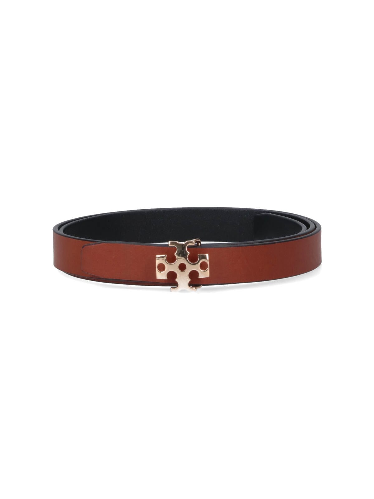 Tory Burch Logo Reversible Belt In Black