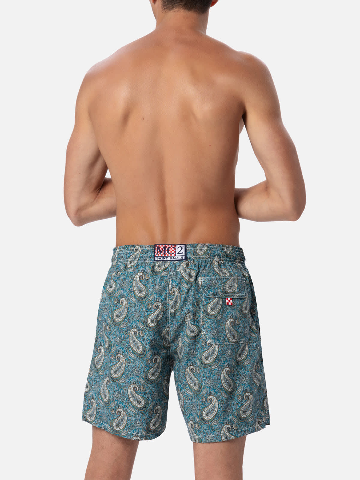 Mc2 Saint Barth Gustavia Paisley-print Swim Shorts In Green