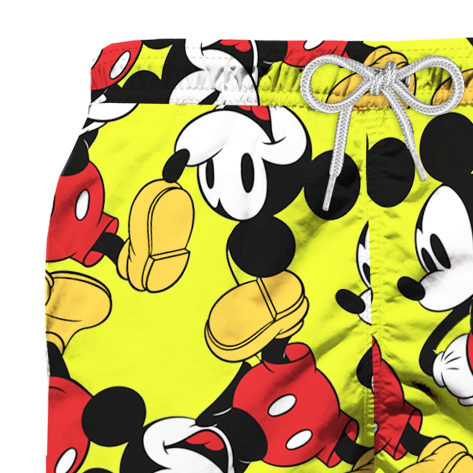 MC2 Saint Barth Mickey Mouse Yellow Fluo Boy Swimshorts - Disney© Special Edition