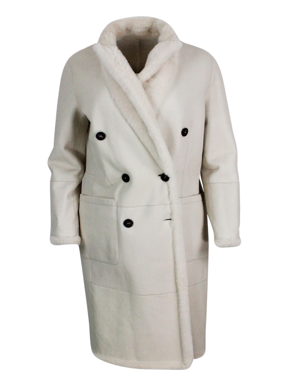 Shop Brunello Cucinelli Coat In Cream